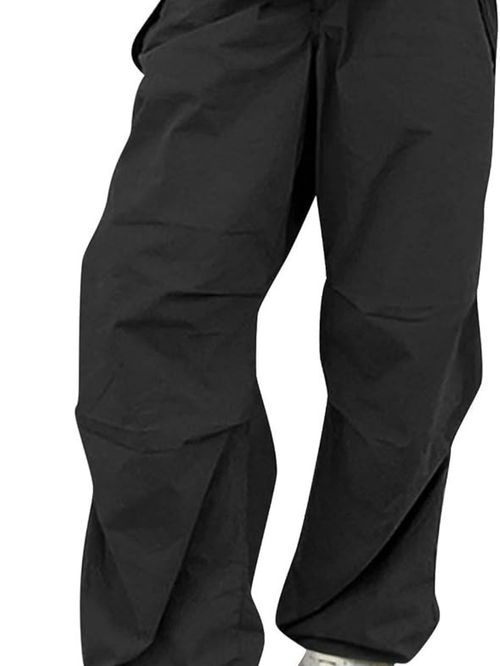 Women's Black Relaxed Track Pants - Casual Jogger Style